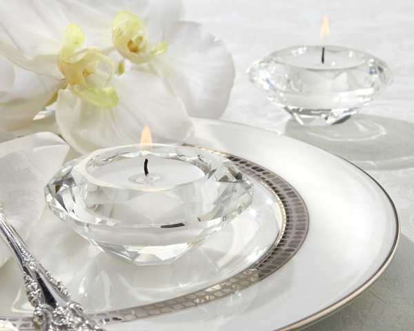 Crystal Diamond-Shaped Tea Light Holder (Set of 4)